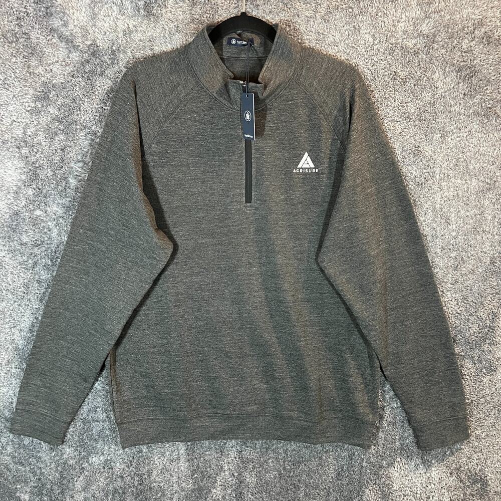 Turtleson 1/4 Zip Pullover Mens Large Gray Golf Casual Comfort Performance New